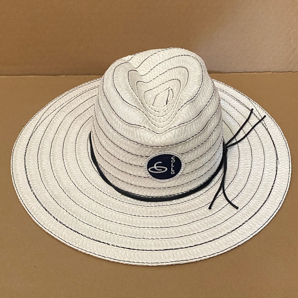 White and Blue Lunada Bay Paper Hat NWOT